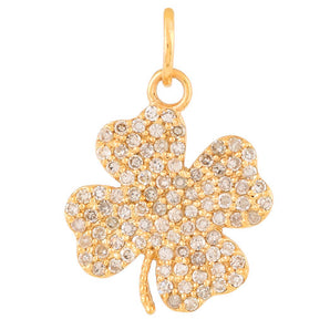 14k Solid Four Leaf Clover, Shamrock Charm, (14K-DCH-817)