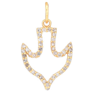 14k Solid Gold & Diamond Dove Charm, (14K-DCH-829)