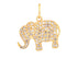 14k Solid Gold & Diamond Elephant Charm, (14K-DCH-824)