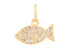14k Solid Gold & Diamond Fish Charm, (14K-DCH-846)