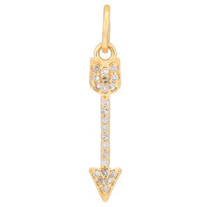 14k Solid Gold & Diamond Vintage inspired Arrow Pendant, (14K-DCH-833)