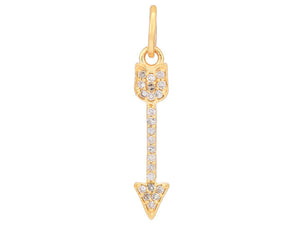14k Solid Gold & Diamond Vintage inspired Arrow Pendant, (14K-DCH-833)
