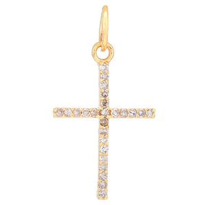 14k Solid Gold & Diamond Cross Pendant, (14K-DCH-836)