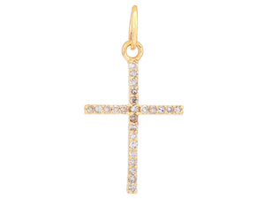 14k Solid Gold & Diamond Cross Pendant, (14K-DCH-836)