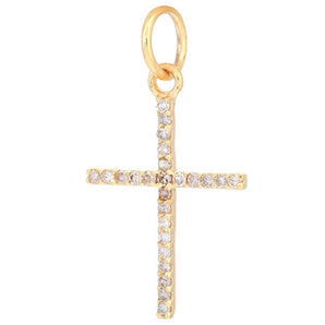 14k Solid Gold & Diamond Cross Pendant, (14K-DCH-836)