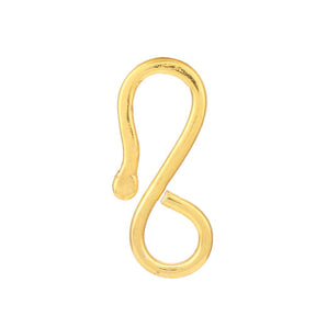 Sterling Silver Gold Vermeil S Hook Clasp, Multiple Options, (SS-1064)