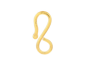 Sterling Silver Gold Vermeil S Hook Clasp, Multiple Options, (SS-1064)