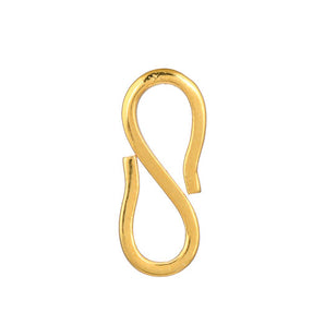 Sterling Silver Gold Vermeil S Hook Clasp, Multiple Options, (SS-1062)