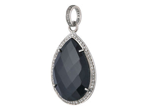 Pave Diamond and Black Onyx Pendant, (DGM-8026)