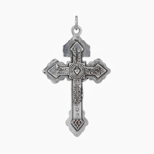 Sterling Silver Large Crucifix Necklace, Indulgence Crucifix with Miraculous Pendnat (CH20-15)