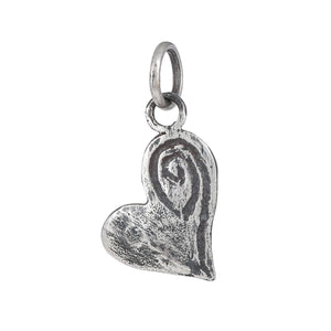 Sterling Silver Artisan Heart Charm (AF-535)