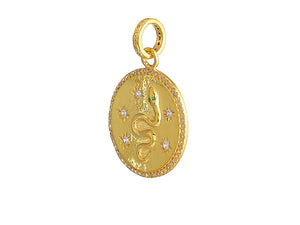 Pave Diamond Snake Medallion Pendant, (DPM-1239)
