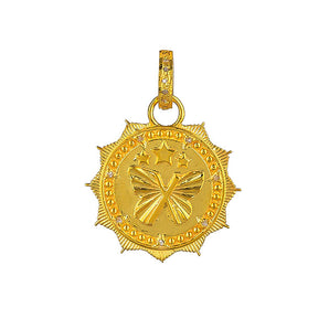 Pave Diamond  Butterfly Medallion Pendant, (DPM-1241)