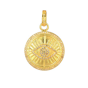 Pave Diamond  Medium Evil Eye diamond Pendant, (DPM-1246)