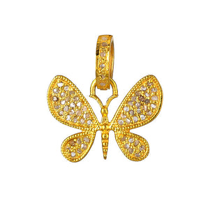 Pave Diamond Small Butterfly Pendant, (DPS-195)