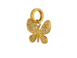 Pave Diamond Small Butterfly Pendant, (DPS-195)