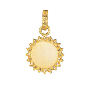 Pave Diamond Small Sun Pendant, (DPS-198)