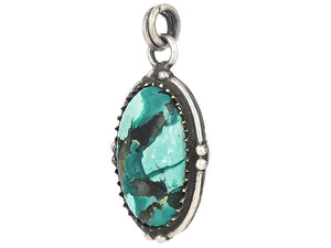 Sterling Silver Turquoise Artisan Pendant, (SP-5690)