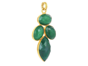 Sterling Silver Emerald Artisan Pendant, (SP-5693)