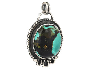 Sterling Silver Turquoise Artisan Pendant, (SP-5689)