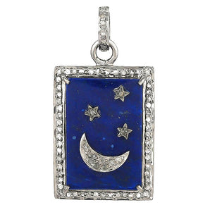 Pave Diamond & Lapis Night Sky Pendant (DPM-1259)