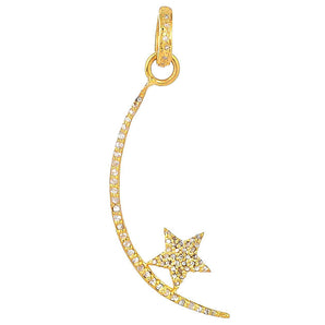 Pave Diamond Crescent Moon & Star Pendant (DPL-2533)