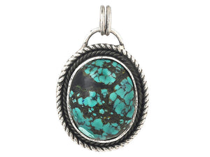 Sterling Silver Turquoise Artisan Pendant, (SP-5691)