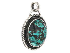 Sterling Silver Turquoise Artisan Pendant, (SP-5691)