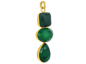 Sterling Silver Emerald Artisan Pendant, (SP-5694)