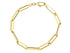 14K Solid Italian Gold Paper Clip Chain Bracelet, Solid Gold Links, Solid Italian Gold Bracelet (14K-5.5x18-B)(3)