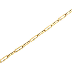 14K Solid Italian Gold Paper Clip Chain Bracelet, Solid Gold Links, Solid Italian Gold Bracelet (14K-5.5x18-B)(3)