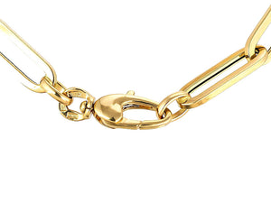 14K Solid Italian Gold Paper Clip Chain Bracelet, Solid Gold Links, Solid Italian Gold Bracelet (14K-5.5x18-B)(3)