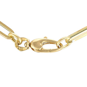 14K Solid Italian Gold Paper Clip Chain Bracelet, Solid Gold Links, Solid Italian Gold Bracelet (14K-4.5x15-B)(2)