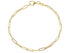 14K Solid Italian Gold Paper Clip Chain Bracelet, Solid Gold Links, Solid Italian Gold Bracelet (14K-3x9B)(1)