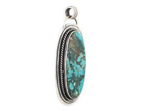Sterling Silver Large Turquoise Oval Artisan Pendant, (SP-5681)