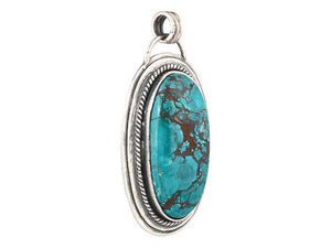 Sterling Silver Large Turquoise Artisan Pendant, (SP-5684)