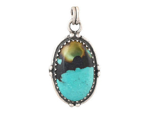 Sterling Silver Turquoise Artisan Pendant, (SP-5685)