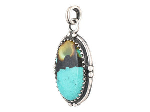 Sterling Silver Turquoise Artisan Pendant, (SP-5685)