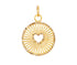 14k Solid Gold & Pave Diamond Love Heart Pendant, (14K-DP-009)