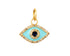14k Solid Gold & Diamond Mini Evil Eye Charm, (14K-DCH-863)
