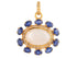 Pave Diamond & Moonstone with Sapphire Flower Pendant, (DPM-1273)