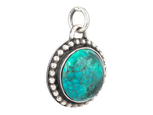 92.5 Sterling Silver Turquoise Doted Pendant, (SP-5702)