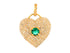 Pave Diamond & Emerald Love Heart Pendant, (DPM-1272)