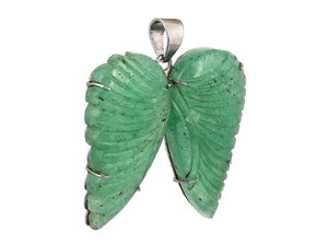 Sterling Silver Green Strawberry Large Butterfly Pendant, (SP-5699)