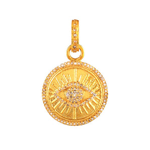 Pave Diamond Large Evil Eye  Pendant, (DPL-2508)