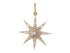 14K Solid Gold Pave Diamond Star Pendant, (14K-DP-024)