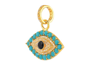 Pave Diamond & Turquoise Evil Eye Pendant, (DPM-1251)