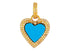 Pave Diamond Turquoise Love Heart Pendant, (DPS-199)