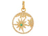Pave Diamond With Emerald Flower Pendant, (DPM-1248)