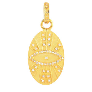 Pave Diamond Evil Eye, Spiritual  Eye Pendant, (DPM-1254)